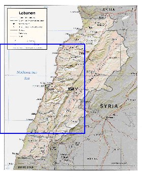 Administrativa mapa de Libano