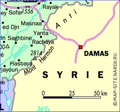 carte de des routes Liban