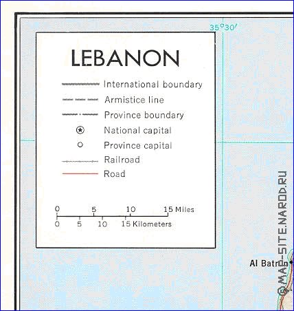 carte de Liban en anglais