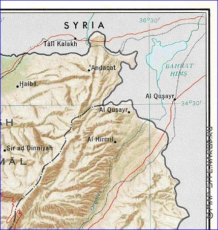 carte de Liban en anglais