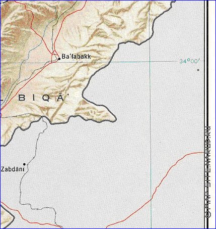 carte de Liban en anglais