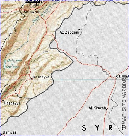 carte de Liban en anglais