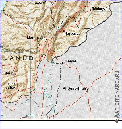 carte de Liban en anglais