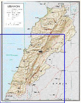 carte de Liban en anglais