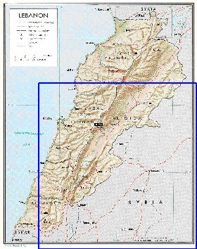 carte de Liban en anglais