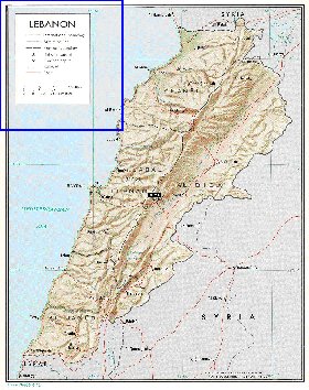 carte de Liban en anglais