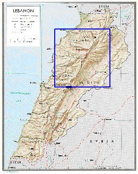 carte de Liban en anglais