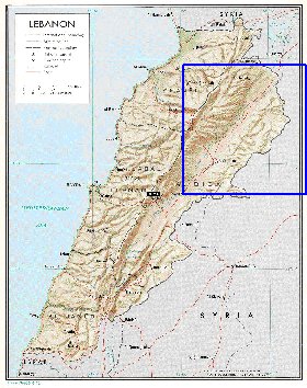 carte de Liban en anglais