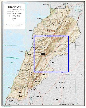 carte de Liban en anglais