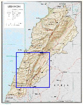 carte de Liban en anglais