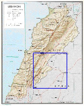 carte de Liban en anglais