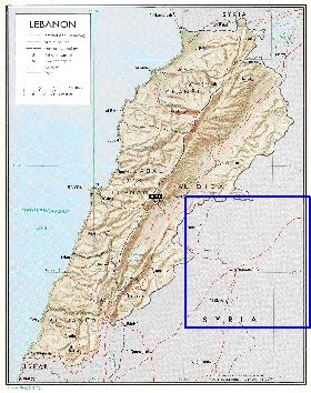 carte de Liban en anglais