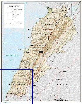 carte de Liban en anglais