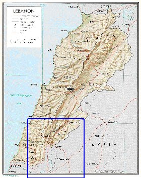 carte de Liban en anglais