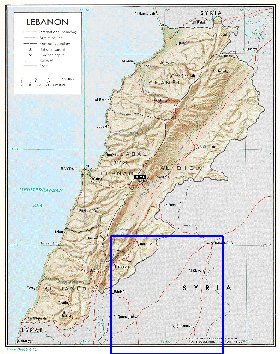 carte de Liban en anglais