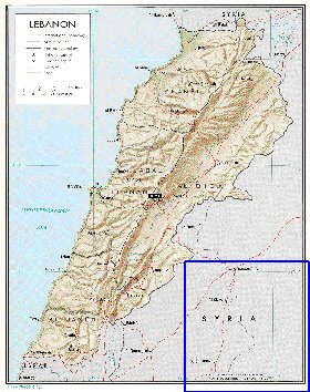 carte de Liban en anglais