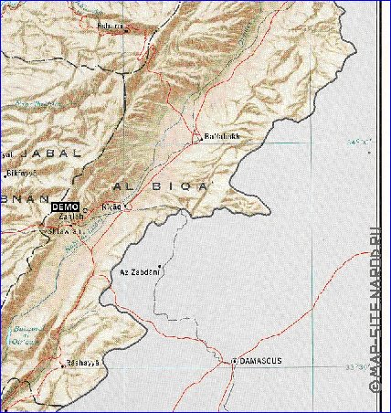 carte de Liban en anglais