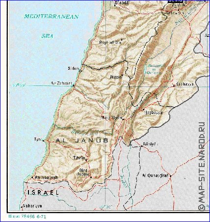 carte de Liban en anglais