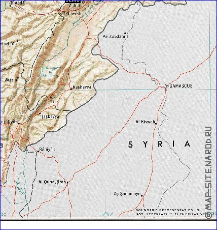 carte de Liban en anglais