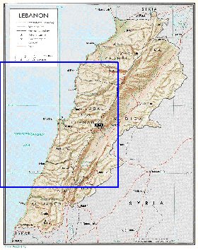 carte de Liban en anglais