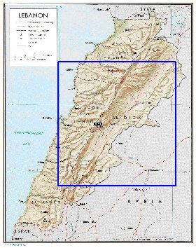 carte de Liban en anglais