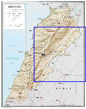 carte de Liban en anglais