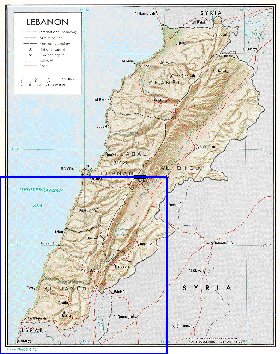 carte de Liban en anglais