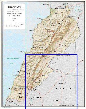 carte de Liban en anglais