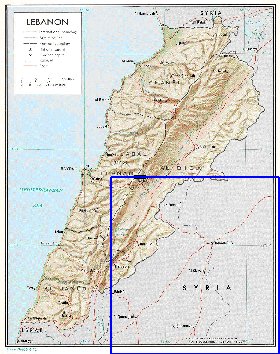 carte de Liban en anglais