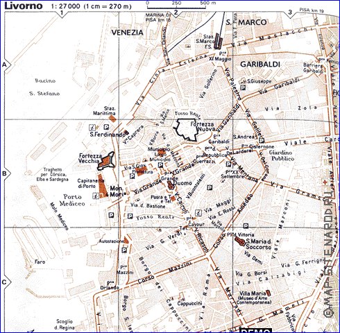 mapa de Livorno
