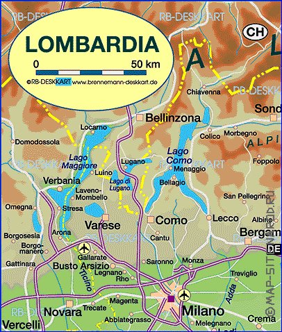 carte de Lombardie
