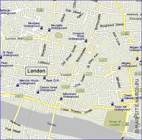 carte de des routes Londres