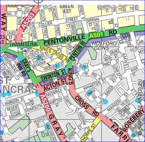 carte de Londres en anglais