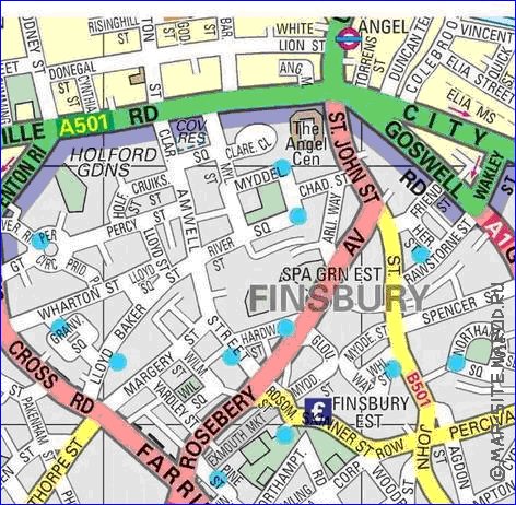 mapa de Londres em ingles