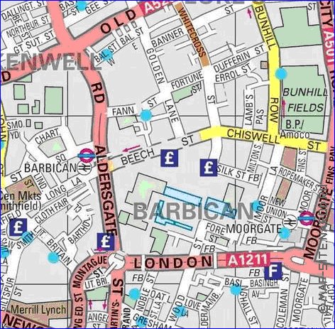 carte de Londres en anglais