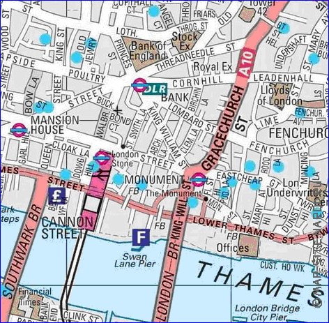 carte de Londres en anglais