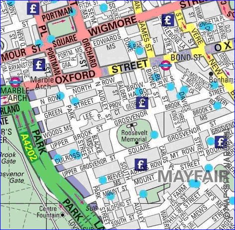 carte de Londres en anglais