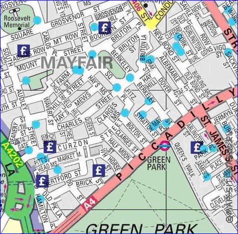 carte de Londres en anglais