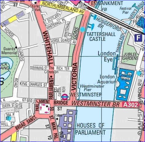 carte de Londres en anglais