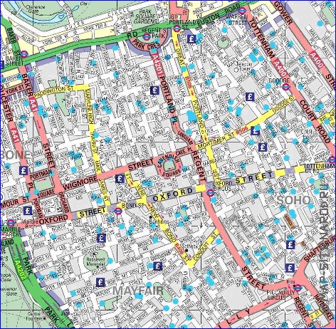 carte de Londres en anglais