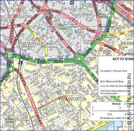 carte de Londres en anglais