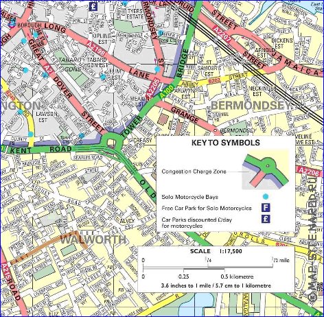 carte de Londres en anglais