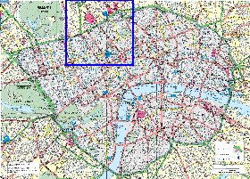 carte de Londres en anglais