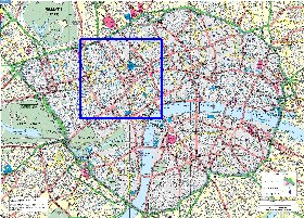 carte de Londres en anglais