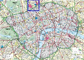 carte de Londres en anglais