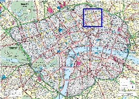 carte de Londres en anglais