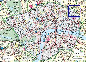 carte de Londres en anglais