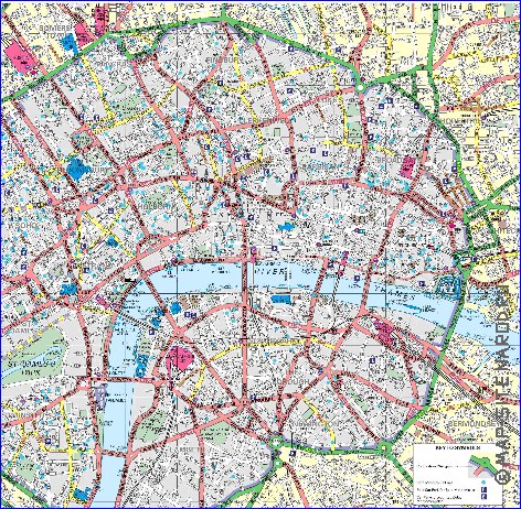 carte de Londres en anglais