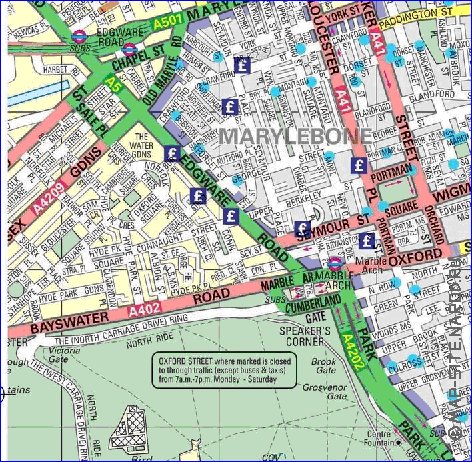 carte de Londres en anglais