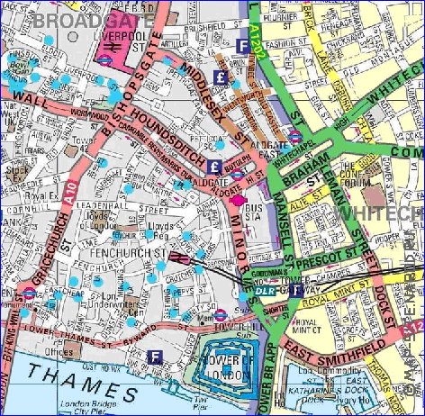 carte de Londres en anglais